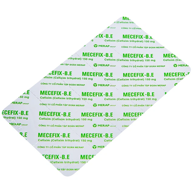 Thuốc Mecefix-B.E 150mg điều trị nhiễm khuẩn đường tiết niệu, viêm tai giữa (2 vỉ x 10 viên)