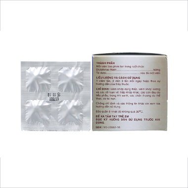 Viên nén Neo-Pyrazon 50mg United giảm đau, hạ sốt và kháng viêm (25 vỉ x 4 viên)