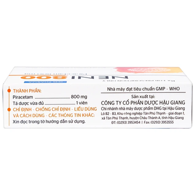 Viên nén Neni 800 DHG điều trị triệu chứng chóng mặt, nhức đầu, mê sảng nặng (3 vỉ x 10 viên)