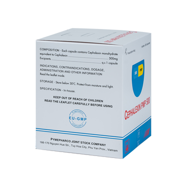 Thuốc Cephalexin PMP 500 Điều Trị Nhiễm Khuẩn - Hộp 200 viên