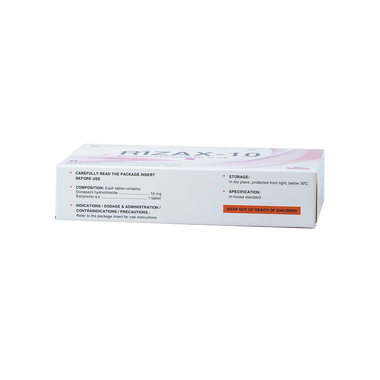Thuốc Rizax 10mg điều trị bệnh mất trí nhớ mức độ nhẹ và vừa (3 vỉ x 10 viên)