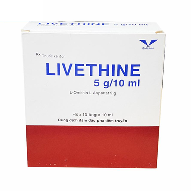 Thuốc tiêm Livethine 5g/10ml điều trị xơ gan, gan nhiễm mỡ, viêm gan (10 ống x 10ml)