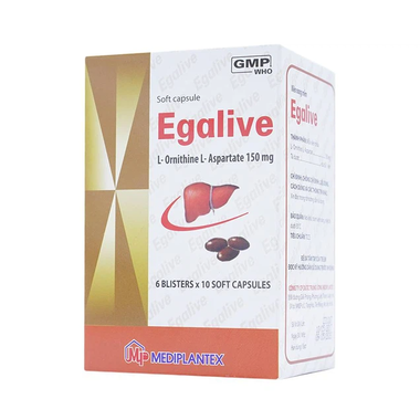 Thuốc Egalive 150mg Mediplantex hỗ trợ điều trị chứng tăng amoniac huyết (6 vỉ x 10 viên)