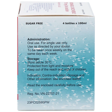 Thuốc Bonasol Once Weekly 70 mg Oral Solution điều trị loãng xương ở người lớn tuổi, phụ nữ mãn kinh (hộp 4 chai 100ml)