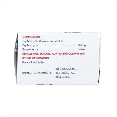 Thuốc Erythromycin 500mg Mekophar điều trị nhiễm khuẩn (10 vỉ x 10 viên)
