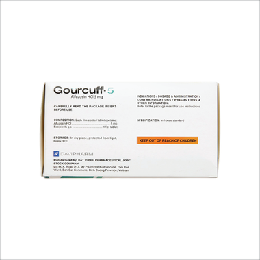 Thuốc Gourcuff 5mg điều trị phì đại tuyến tiền liệt lành tính (10 vỉ x 10 viên)
