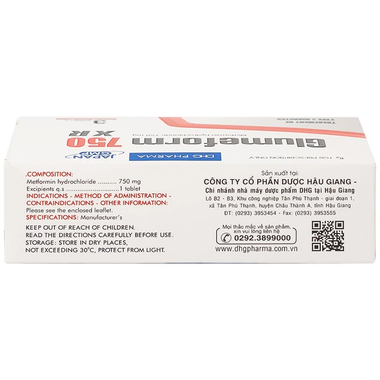 Thuốc Glumeform 750 Xr Điều Trị Đái Tháo Đường (Hộp 3 Vĩ X 10 Viên)