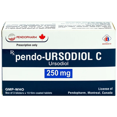 Viên nén pendo-Ursodiol C 250mg điều trị xơ gan mật nguyên phát (3 vỉ x 10 viên)