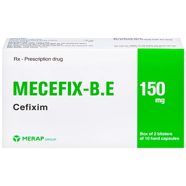 Thuốc Mecefix-B.E 150mg điều trị nhiễm khuẩn đường tiết niệu, viêm tai giữa (2 vỉ x 10 viên)