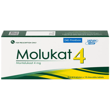 Thuốc Molukat 4mg  Điều Trị Hen Phế Quản Mạn Tính (Hộp 3 Vỉ X 10 Viên)