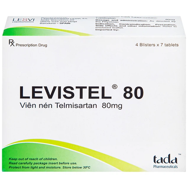 Thuốc Levistel 80mg hỗ trợ điều trị tăng huyết áp, suy tim (Hộp 28 viên)