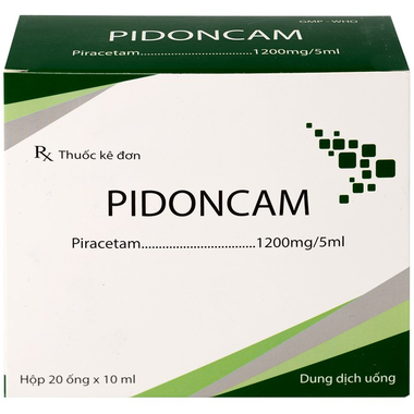 Thuốc Pidoncam 1200mg/5ml điều trị triệu chứng chóng mặt, suy giảm trí nhớ (20 ống x 5ml)