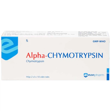 Thuốc Alpha-Chymotrypsin điều trị phù nề sau chấn thương, phẩu thuật, bỏng (2 vỉ x 10 viên)