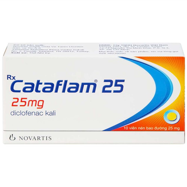 Thuốc Cataflam 25mg điều trị đau, viêm sau chấn thương (10 viên)