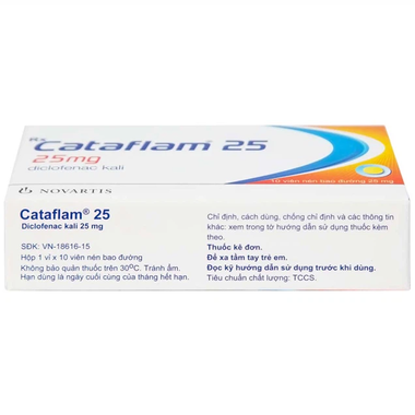 Thuốc Cataflam 25mg điều trị đau, viêm sau chấn thương (10 viên)
