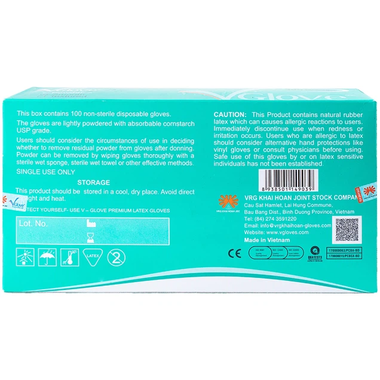 Găng tay cao su y tế VGlove có bột size L (100 chiếc)