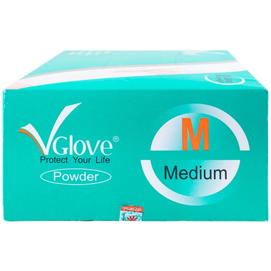 Găng tay cao su y tế VGlove có bột size L (100 chiếc)