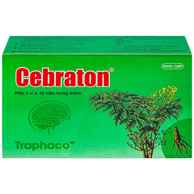 Thuốc Cebraton phòng và điều trị suy giảm trí nhớ (5 vỉ x 10 viên)