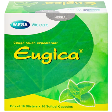 Thuốc Eugica DHG hỗ trợ điều trị ho, đau họng, sổ mũi (10 vỉ x 10 viên)