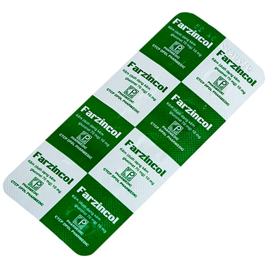 Thuốc Farzincol 10mg bổ sung kẽm, trị thiếu kẽm (10 vỉ x 10 viên)