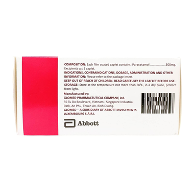 Thuốc Glotadol 500Mg Glomed Hỗ Trợ Giảm Đau, Hạ Sốt (10 Vỉ X 10 Viên)