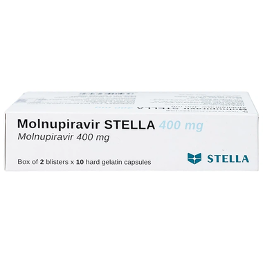 Thuốc Molnupiravir Stella 400mg hỗ trợ điều trị covid-19 (2 vỉ x 10 viên)