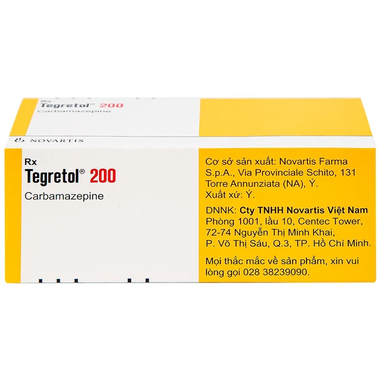 Thuốc Tegretol 200mg điều trị bệnh động kinh (5 vỉ x 10 viên)