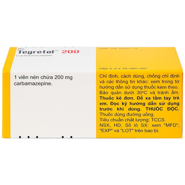 Thuốc Tegretol 200mg điều trị bệnh động kinh (5 vỉ x 10 viên)