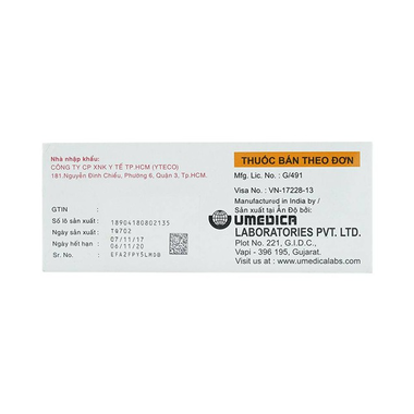 Thuốc Utralene 50mg Umedica điều trị trầm cảm (10 vỉ x 10 viên)