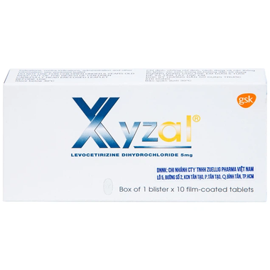 Thuốc Xyzal 5mg GSK giảm viêm mũi dị ứng, mày đay (1 vỉ x 10 viên)