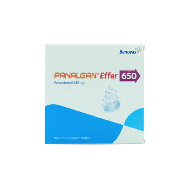 Viên sủi PANALGAN EFFER 650 giảm đau, hạ sốt (4 vỉ x 4 viên)