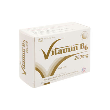 Thuốc Vitamin B6 250mg Mekophar điều trị thiếu hụt Vitamin B6 (10 vỉ x 10 viên)