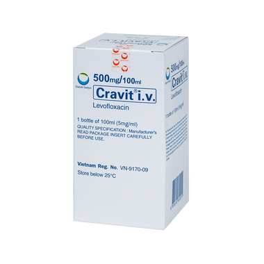 Thuốc Cravit 500mg/100ml Điều Trị Nhiễm Trùng Đường Hô Hấp Và Tiết Niệu (Hộp 1 Chai 100ml)