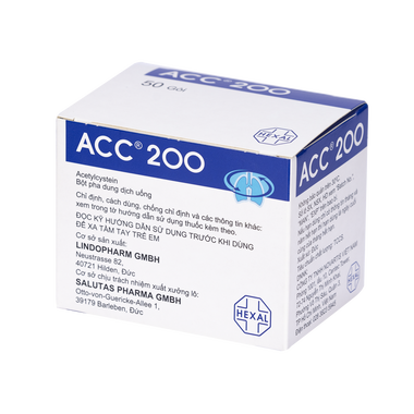 Thuốc ACC 200 Tiêu Nhầy Trong Bệnh Phế Quản-Phổi Cấp Và Mãn Tính (Hộp 50 Gói)