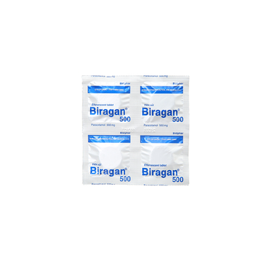 Thuốc Biragan 500 giảm đau, hạ sốt (4 vỉ x 4 viên)