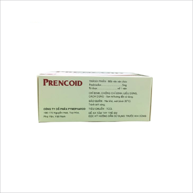 Thuốc Prencoid 5mg chống viêm, chống dị ứng và ức chế miễn dịch (10 vỉ x 10 viên)