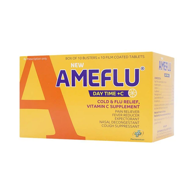 Thuốc Ameflu DayTime +C điều trị cảm lạnh, cảm cúm (10 vỉ x 10 viên)