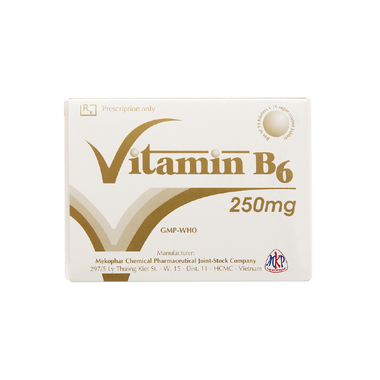 Thuốc Vitamin B6 250mg Mekophar điều trị thiếu hụt Vitamin B6 (10 vỉ x 10 viên)