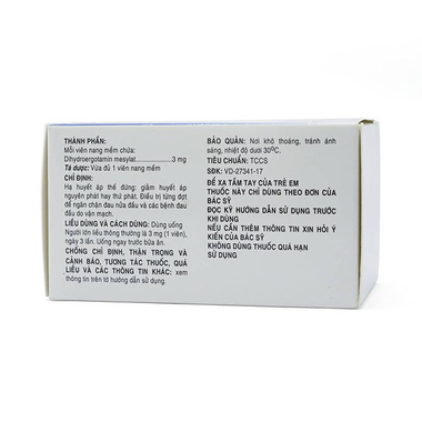 Thuốc Timmak 3mg điều trị chóng mặt, đau nửa đầu (6 vỉ x 10 viên)