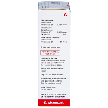 Thuốc xịt mũi Flusort 50mcg Glenmark điều trị viêm mũi dị ứng (120 liều)