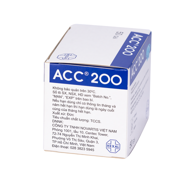 Thuốc ACC 200 Tiêu Nhầy Trong Bệnh Phế Quản-Phổi Cấp Và Mãn Tính (Hộp 50 Gói)