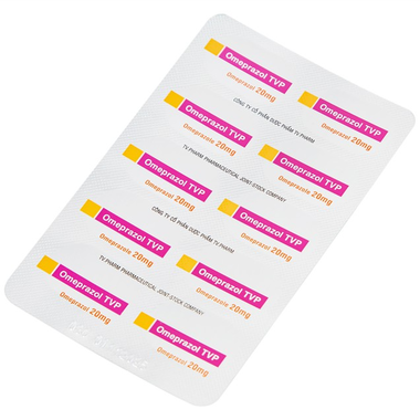 Thuốc Omeprazol 20mg TVP điều trị loét tá tràng, viêm loét dạ dày (3 vỉ x 10 viên)