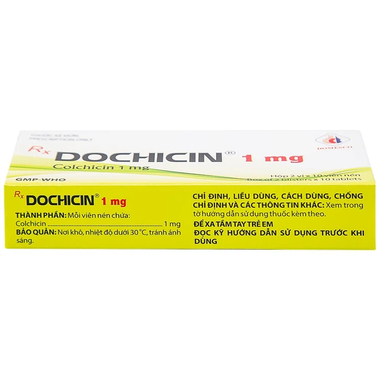 Thuốc Dochicin 1mg điều trị bệnh gút cấp tính (hộp 2 vỉ x 10 viên)