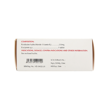 Thuốc Vitamin B6 250mg Mekophar điều trị thiếu hụt Vitamin B6 (10 vỉ x 10 viên)