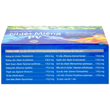 Thuốc Nhiệt Miệng PV Điều Trị Viêm Loét Miệng, Lưỡi Và Miệng Môi Sưng Đau (Hộp 5 Vỉ X 10 Viên)