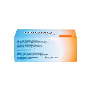 Thuốc Uvomo điều trị rối loạn tiêu hóa (10 vỉ x 10 viên)