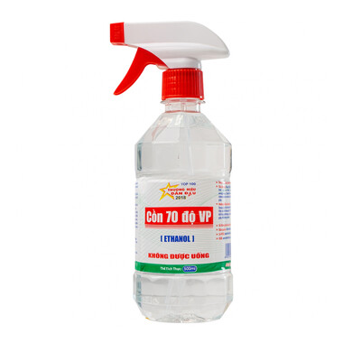 Cồn 70 độ Vĩnh Phúc có vòi xịt diệt khuẩn dụng cụ y tế, bề mặt trong y tế (500ml)
