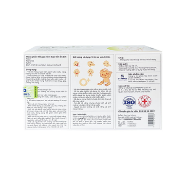 Gạc răng miệng Dr. Papie 0+ giúp sạch lưỡi, nướu, răng hộp 30 gói