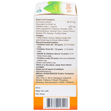 Siro Eugica Ivy MEGA We care hỗ trợ giảm ho, giảm đờm (100ml)