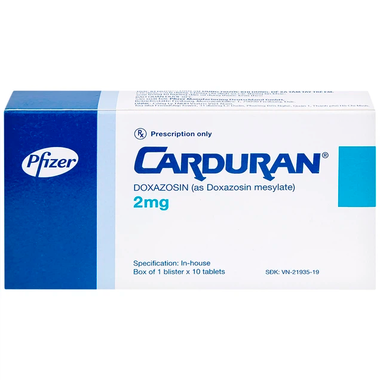 Thuốc Carduran 2mg điều trị tăng huyết áp, u xơ tiền liệt tuyến (1 vỉ x 10 viên)